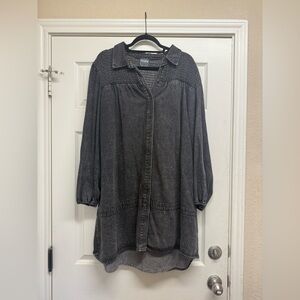 ARULA BLACK JEAN DRESS - GENTLY USED - SIZE B (18-20)